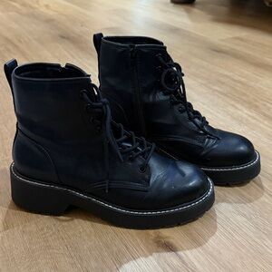 Madden Girl Black Lace-Up Ankle Boots